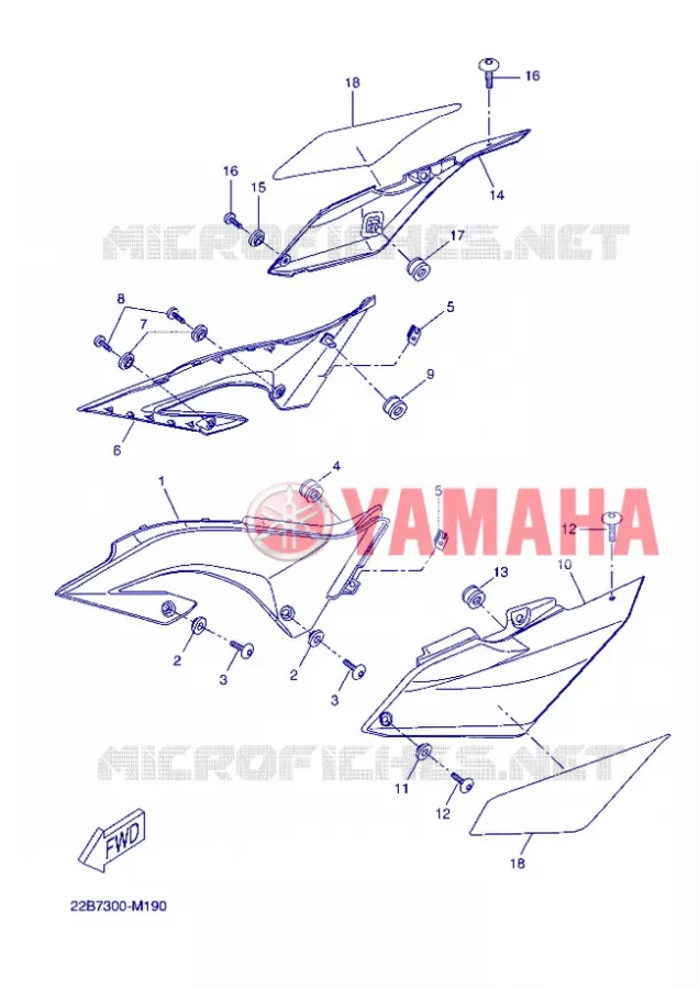COUVERCLE LATERAL Yamaha MOTO 125 2013 WR-X  WR125X