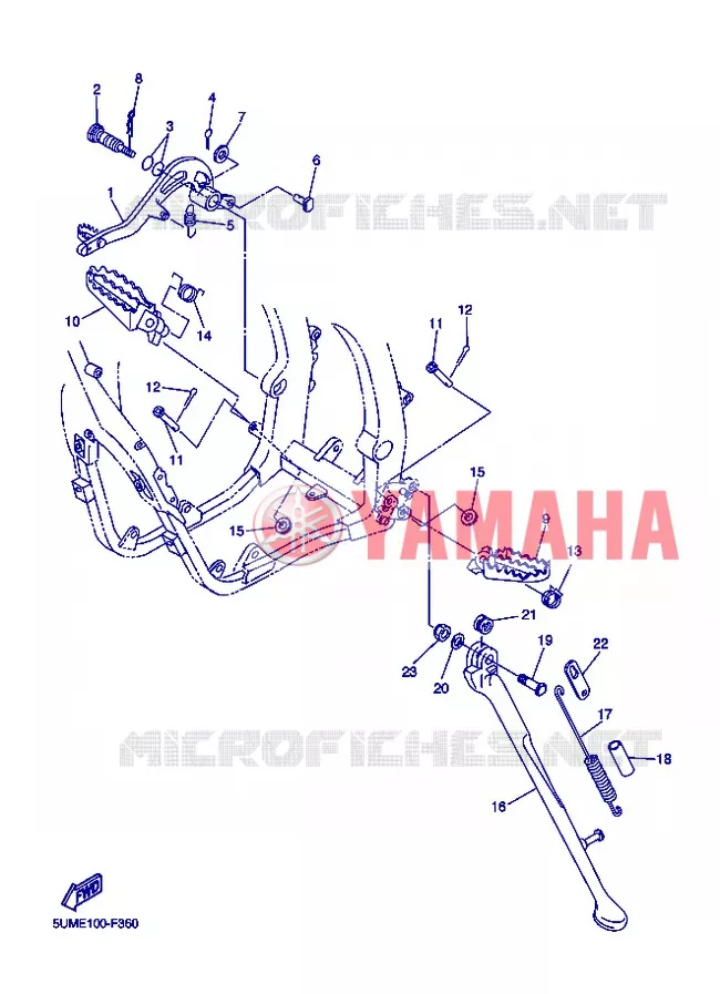SUPPORT / REPOSE PIEDS Yamaha MOTO 250 2013 WRF  WR250F