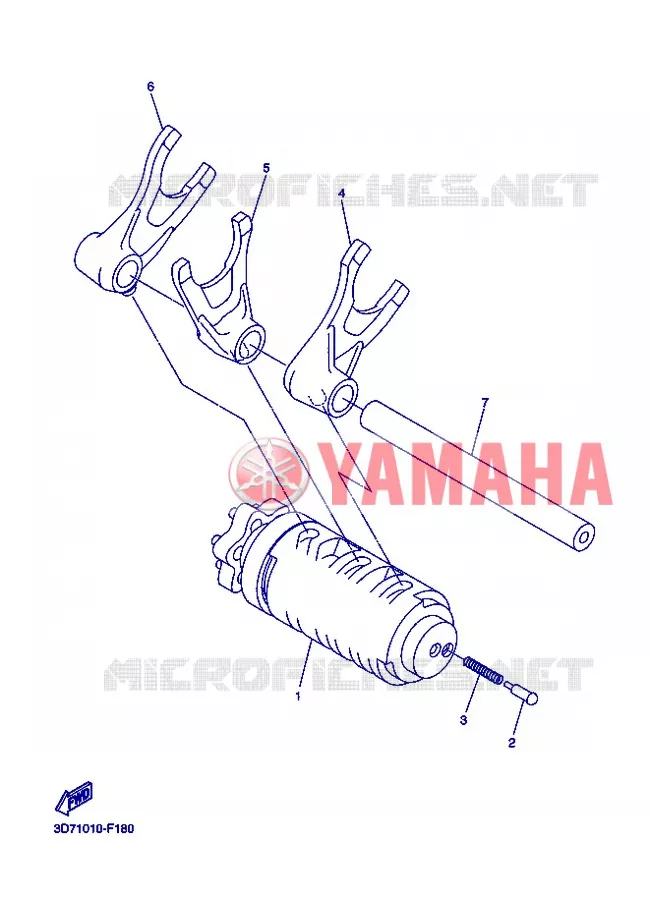 BARILLET DE SELECTION / FOURCHETTES Yamaha MOTO 250 2013 WR-R  WR250R