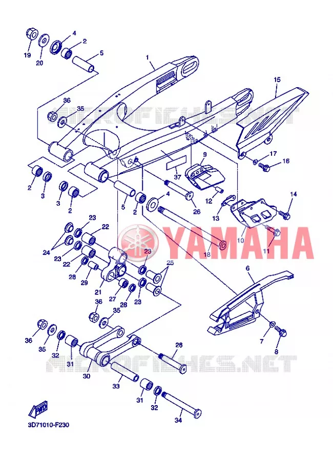 BRAS ARRIERE Yamaha MOTO 250 2013 WR-R  WR250R