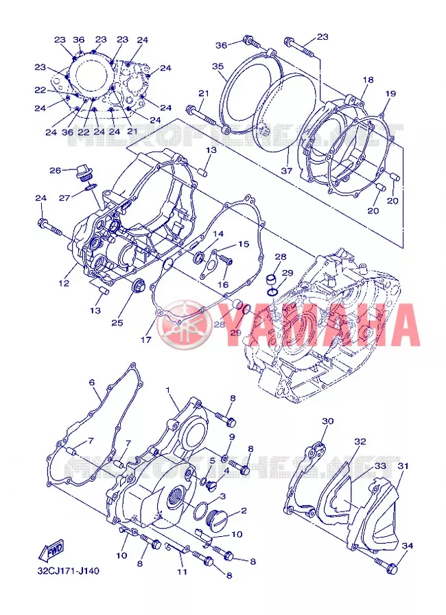 CARTER - MOTEUR 1 Yamaha MOTO 250 2013 WR-R  WR250R