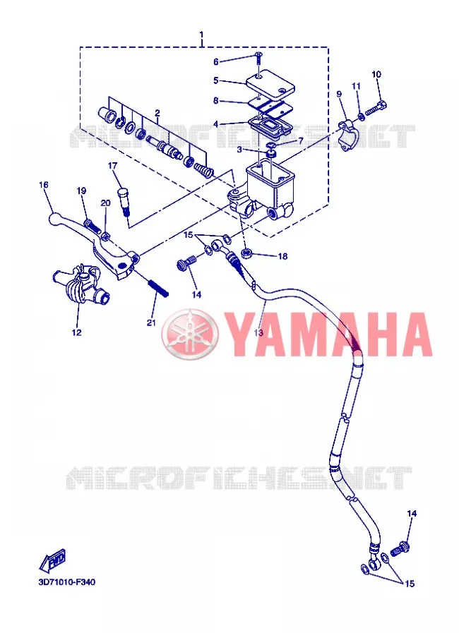 MAITRE CYLINDRE DE FREIN AVANT Yamaha MOTO 250 2013 WR-R  WR250R