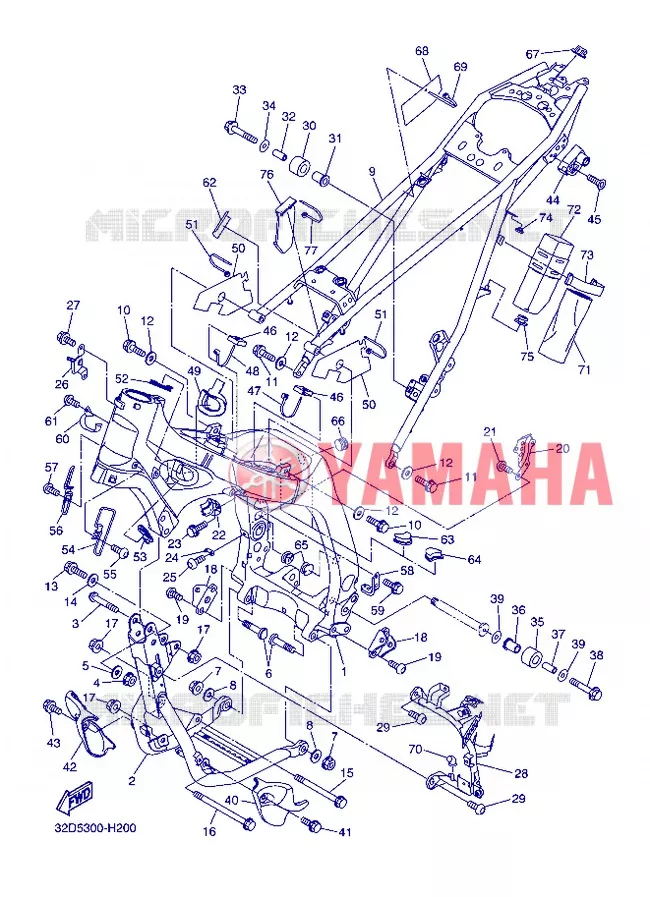CADRE Yamaha MOTO 250 2013 WR-R  WR250R