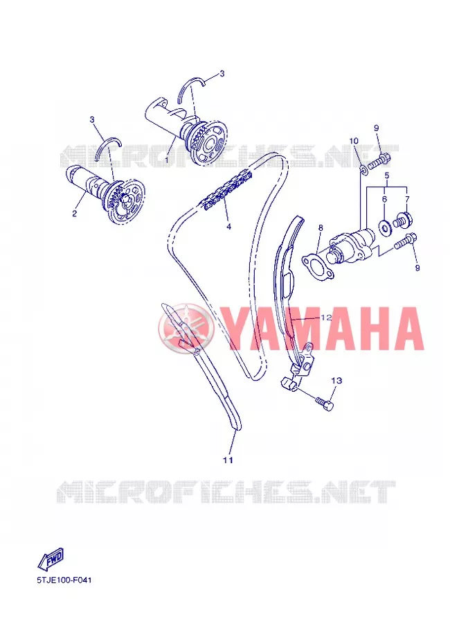 ARBRE A CAMES / CHAINE DE DISTRIBUTION Yamaha MOTO 450 2013 WRF  WR450F