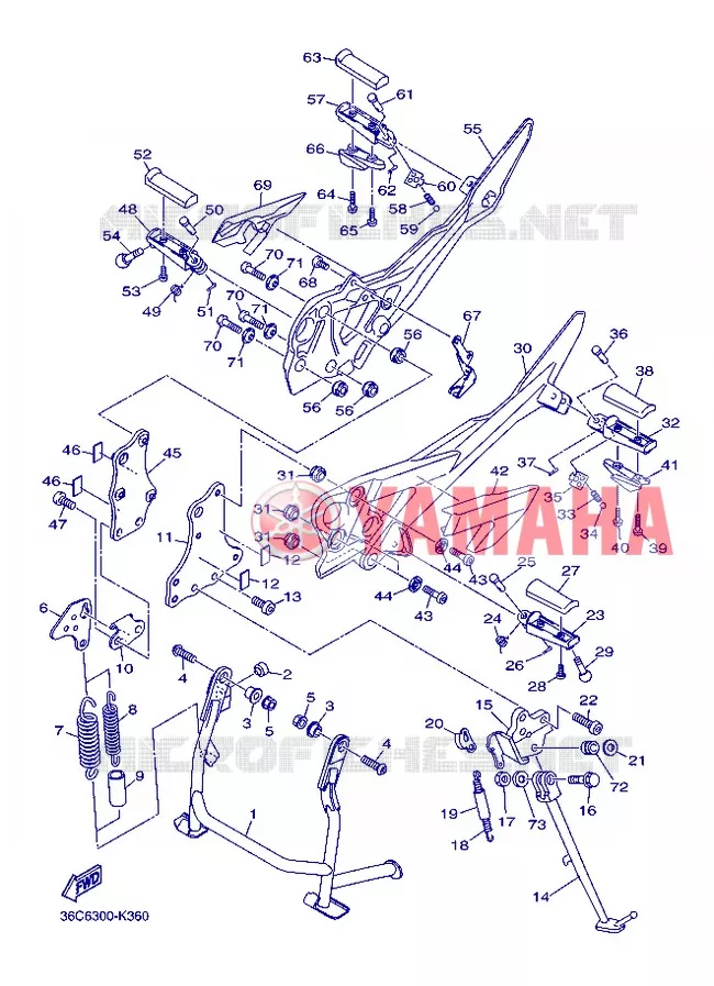 SUPPORT / REPOSE PIEDS Yamaha MOTO 600 2013 XJ6  XJ6F