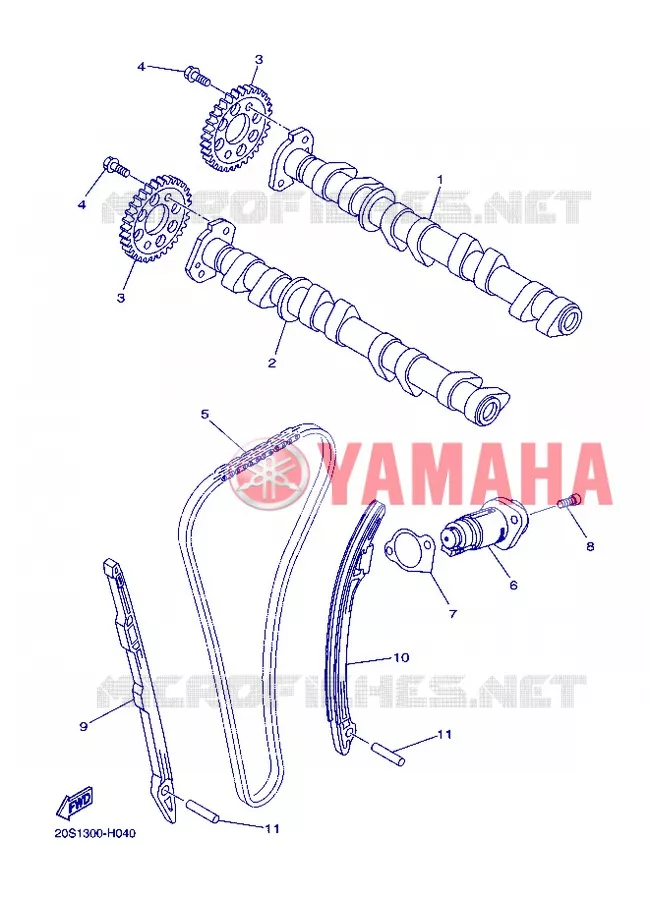 ARBRE A CAMES / CHAINE DE DISTRIBUTION Yamaha MOTO 600 2013 XJ6  XJ6F