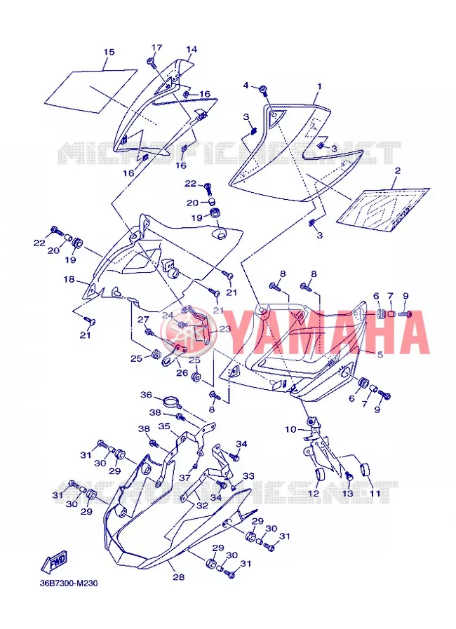 COUVERCLE LATERAL 2 Yamaha MOTO 600 2013 XJ6  XJ6N