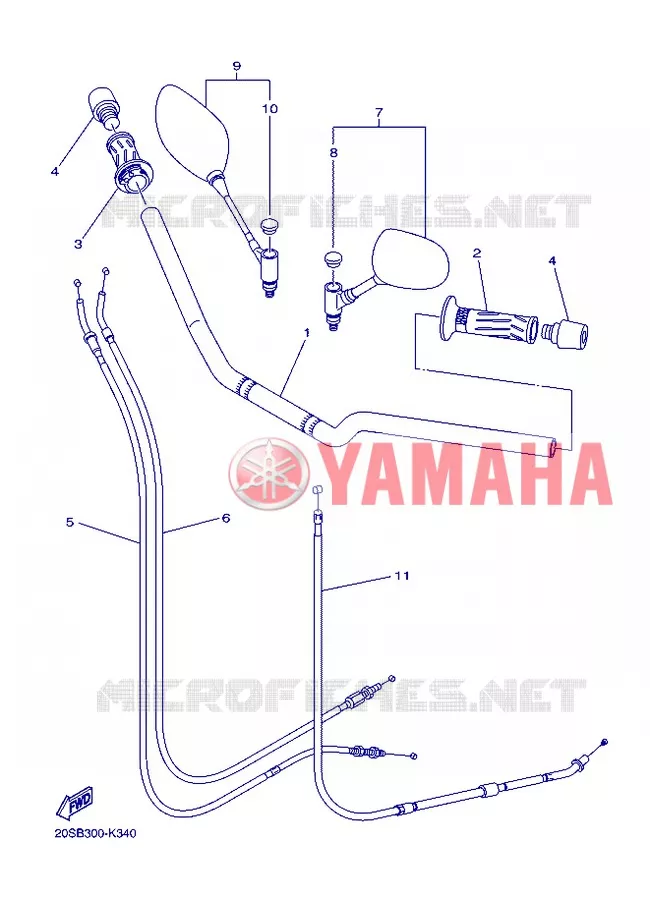 GUIDON ET CABLES Yamaha MOTO 600 2013 XJ6 ABS  XJ6NA