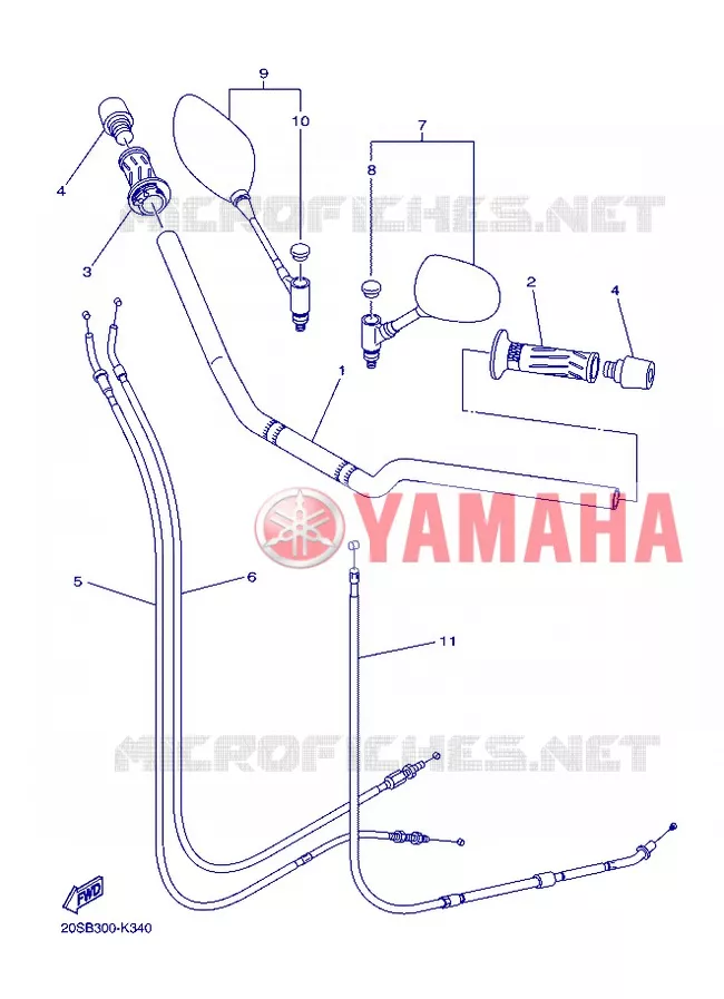 GUIDON ET CABLES Yamaha MOTO 600 2013 XJ6 ABS  XJ6NA