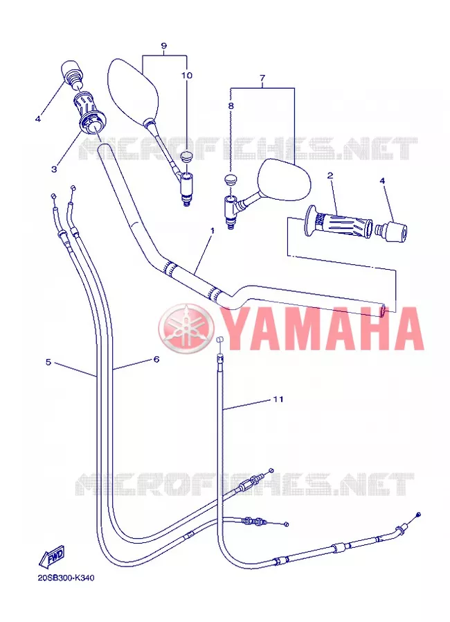 GUIDON ET CABLES Yamaha MOTO 600 2013 XJ6 ABS  XJ6NA