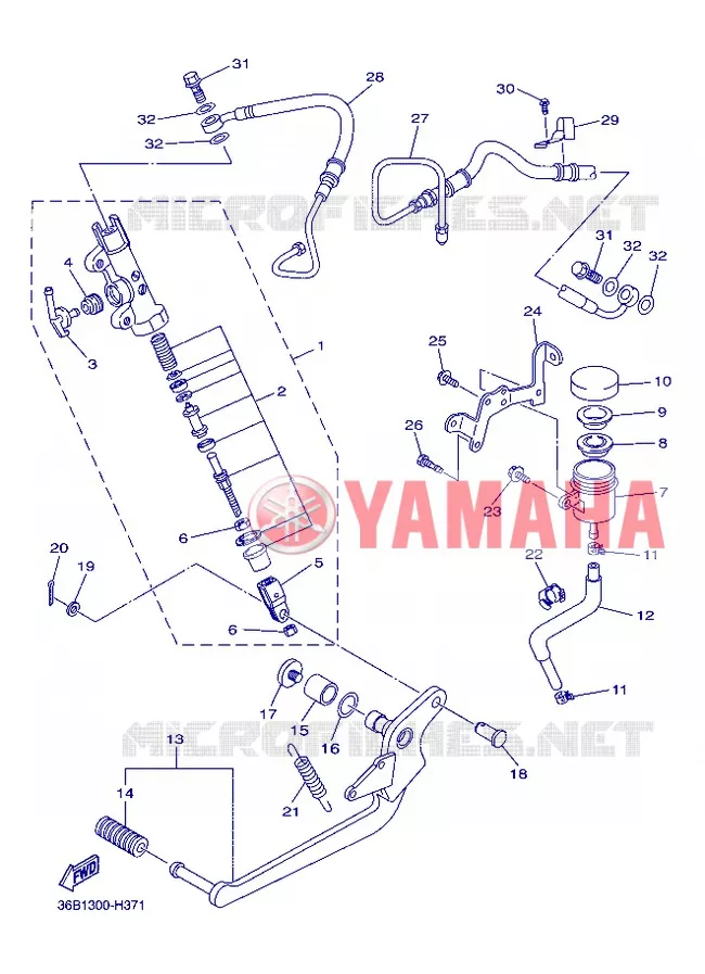 MAITRE CYLINDRE DE FREIN ARRIERE Yamaha MOTO 600 2013 XJ6 ABS  XJ6NA