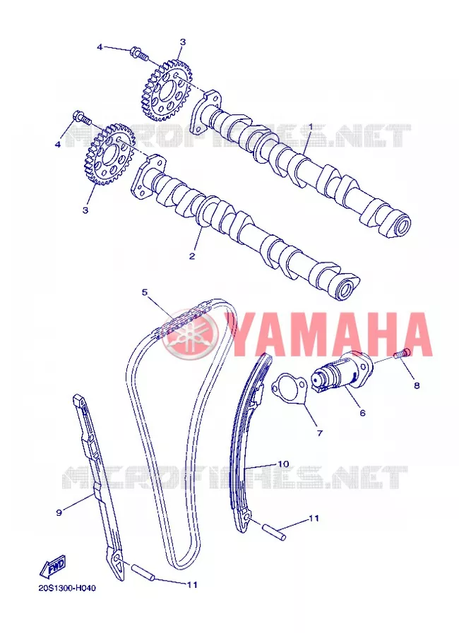 ARBRE A CAMES / CHAINE DE DISTRIBUTION Yamaha MOTO 600 2013 XJ6  XJ6S