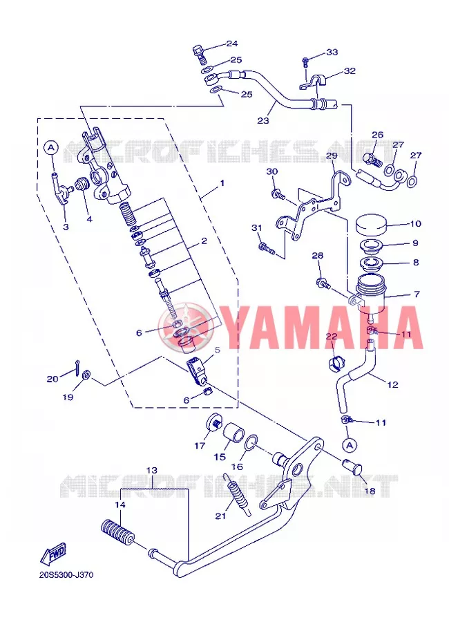 MAITRE CYLINDRE DE FREIN ARRIERE Yamaha MOTO 600 2013 XJ6  XJ6S