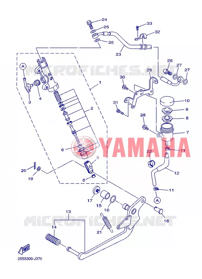 MAITRE CYLINDRE DE FREIN ARRIERE Yamaha MOTO 600 2013 XJ6  XJ6S