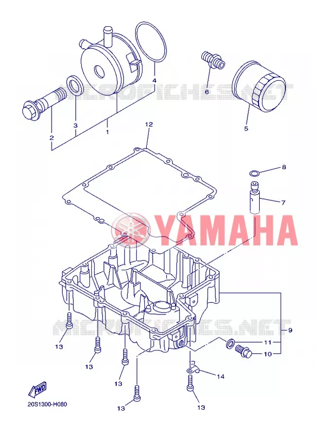 FILTRE A HUILE Yamaha MOTO 600 2013 XJ6  XJ6SA