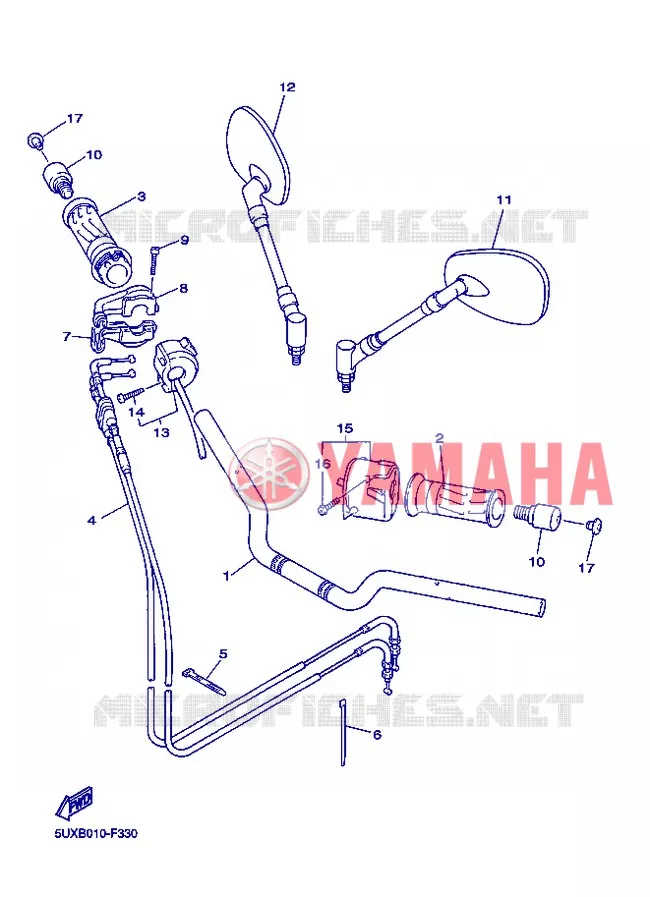 GUIDON ET CABLES Yamaha MOTO 1300 2013 XJR  XJR1300