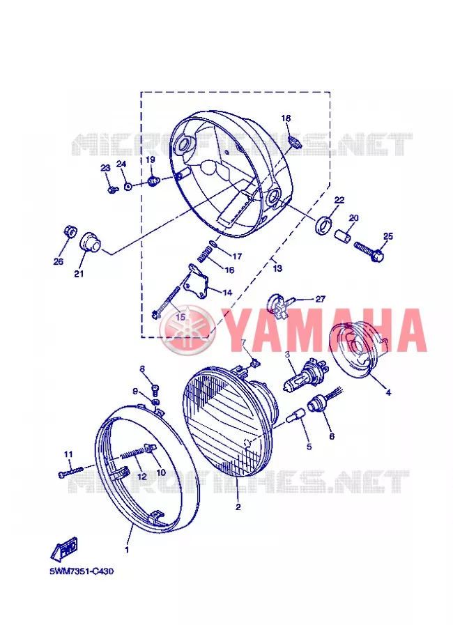 PHARE  Yamaha MOTO 1300 2013 XJR  XJR1300