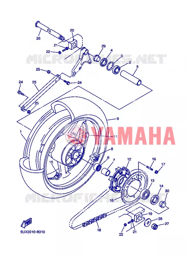 ROUE ARRIERE Yamaha MOTO 1300 2013 XJR  XJR1300