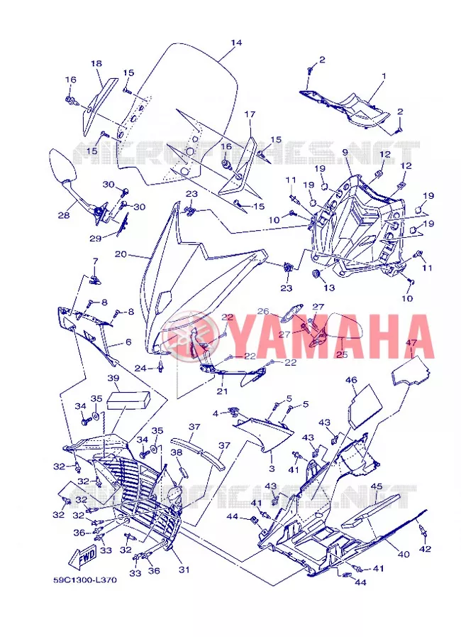 PARE BRISE Yamaha SCOOTER 530 2013 TMAX  XP500