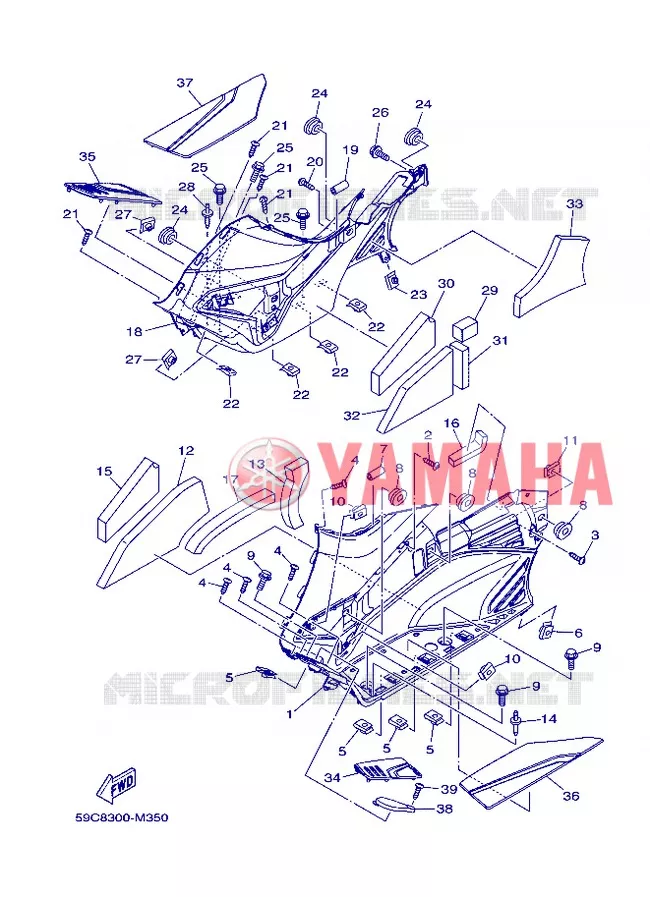 SUPPORT / REPOSE PIEDS 2 Yamaha SCOOTER 530 2013 TMAX  XP500
