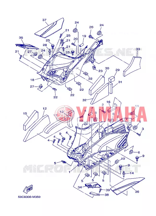 SUPPORT / REPOSE PIEDS 2 Yamaha SCOOTER 530 2013 TMAX  XP500