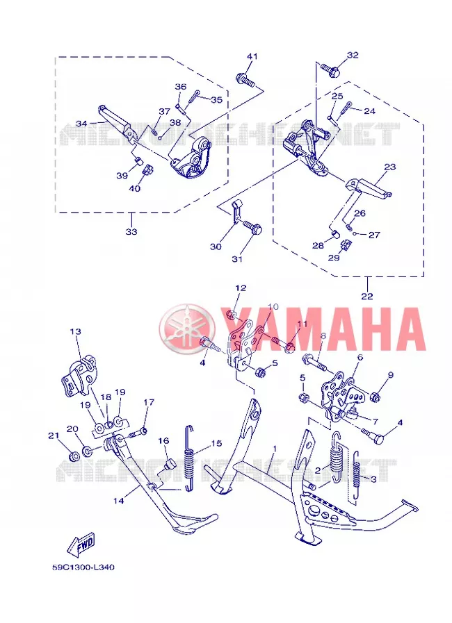 SUPPORT / REPOSE PIEDS Yamaha SCOOTER 530 2013 TMAX ABS  XP500A