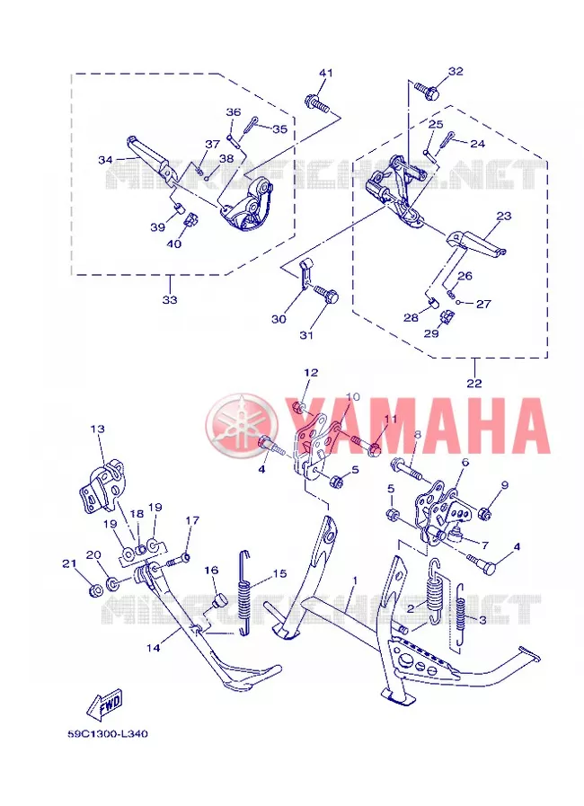 SUPPORT / REPOSE PIEDS Yamaha SCOOTER 530 2013 TMAX ABS  XP500A