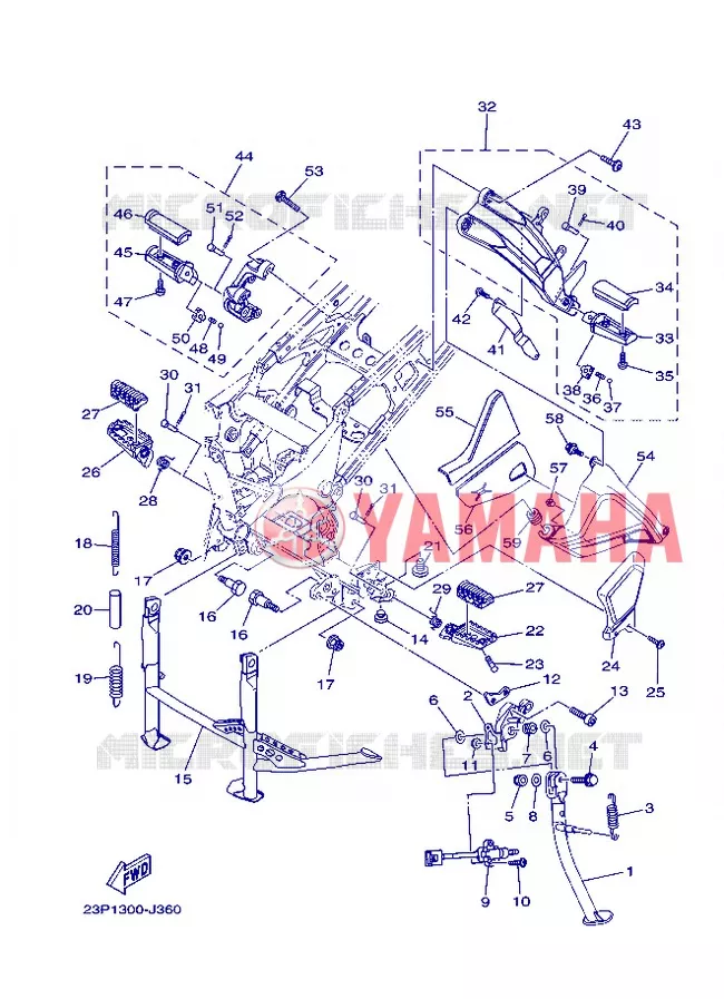 SUPPORT / REPOSE PIEDS Yamaha MOTO 1200 2013 XTZ SUPER TENERE  XT1200Z