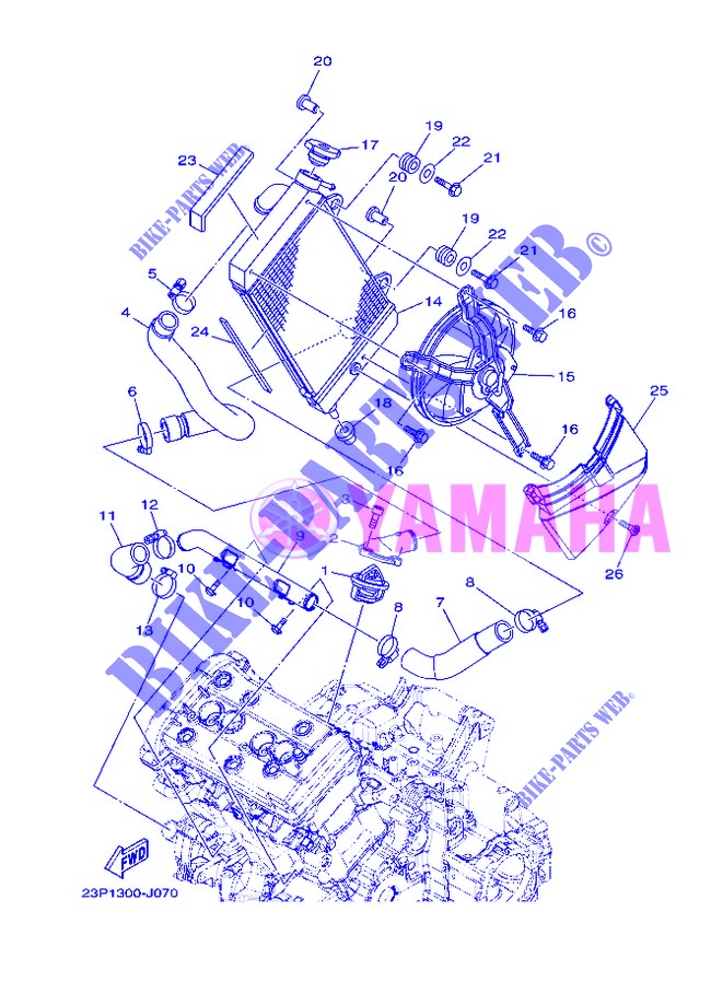 RADIATEUR / DURITES pour Yamaha XT1200Z de 2013
