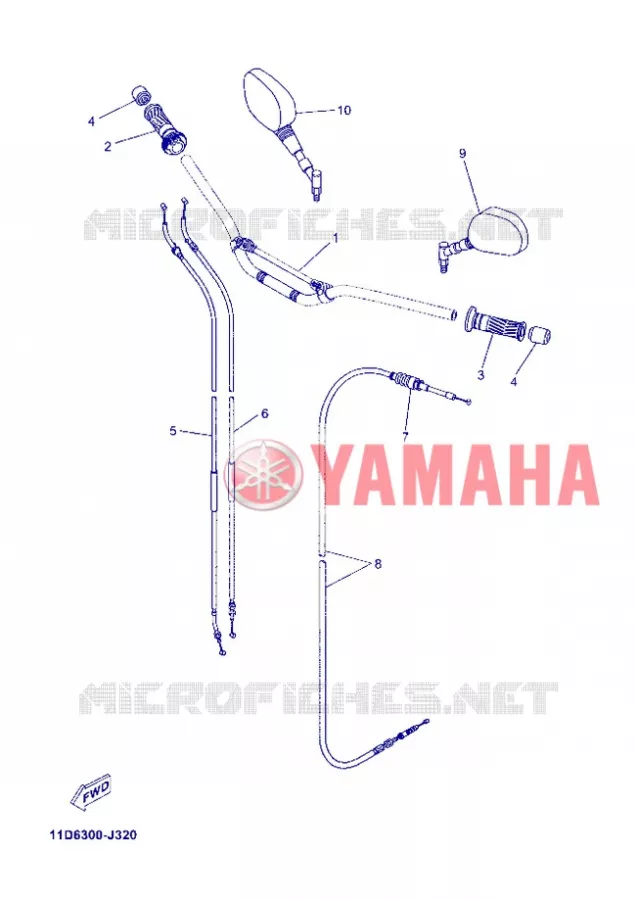 GUIDON ET CABLES Yamaha MOTO 660 2013 XTZ TENERE  XT660Z
