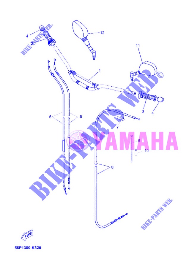 GUIDON ET CABLES pour Yamaha XT660ZA de 2013
