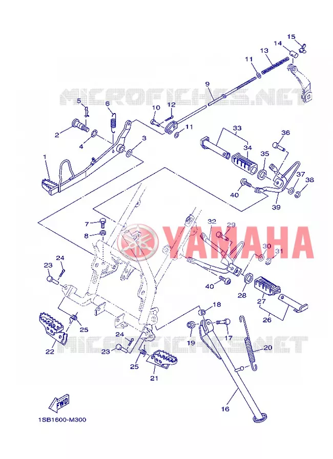 SUPPORT / REPOSE PIEDS Yamaha MOTO 125 2013 XTZ  XTZ125E
