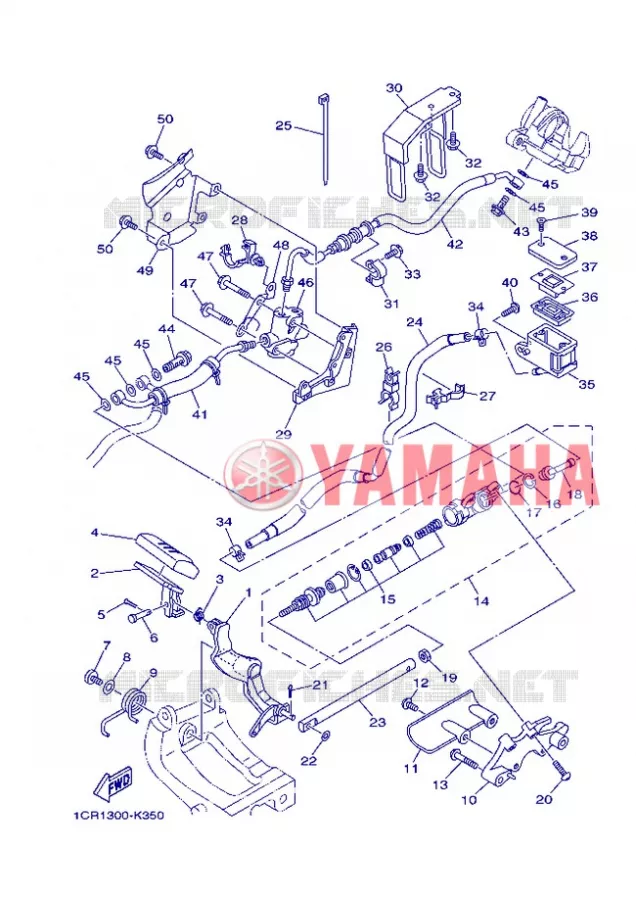 MAITRE CYLINDRE DE FREIN ARRIERE Yamaha MOTO 1900 2013 MIDNIGHT STAR  XV1900A