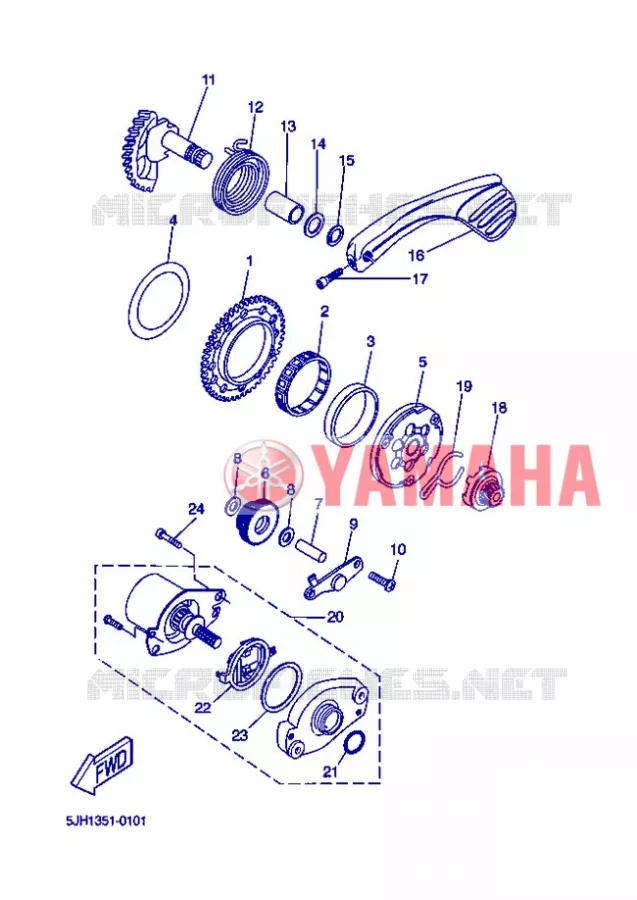 DEMARREUR Yamaha SCOOTER 50 2013 STUNT SLIDER  EW50N