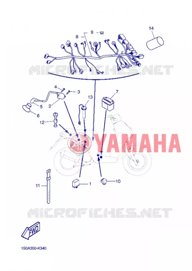 PARTIE ELECTRIQUE 2 Yamaha SCOOTER 50 2013 STUNT SLIDER  EW50N
