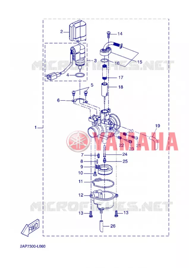 CARBURATEUR Yamaha SCOOTER 50 2013 NEOS EASY  YN50E