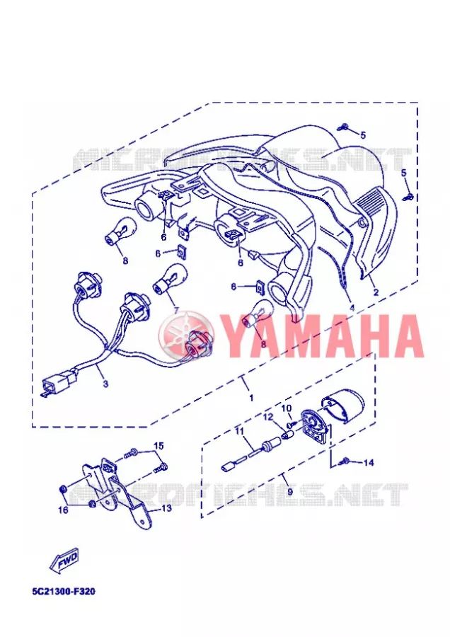 FEU ARRIERE Yamaha SCOOTER 50 2013 NEOS EASY  YN50E