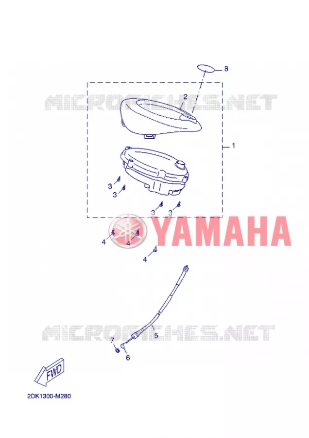 COMPTEUR  Yamaha SCOOTER 50 2013 OVETTO ONE  YN50E