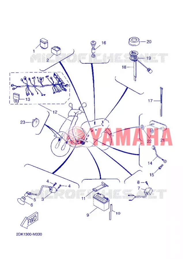 PARTIE ELECTRIQUE 2 Yamaha SCOOTER 50 2013 OVETTO ONE  YN50E