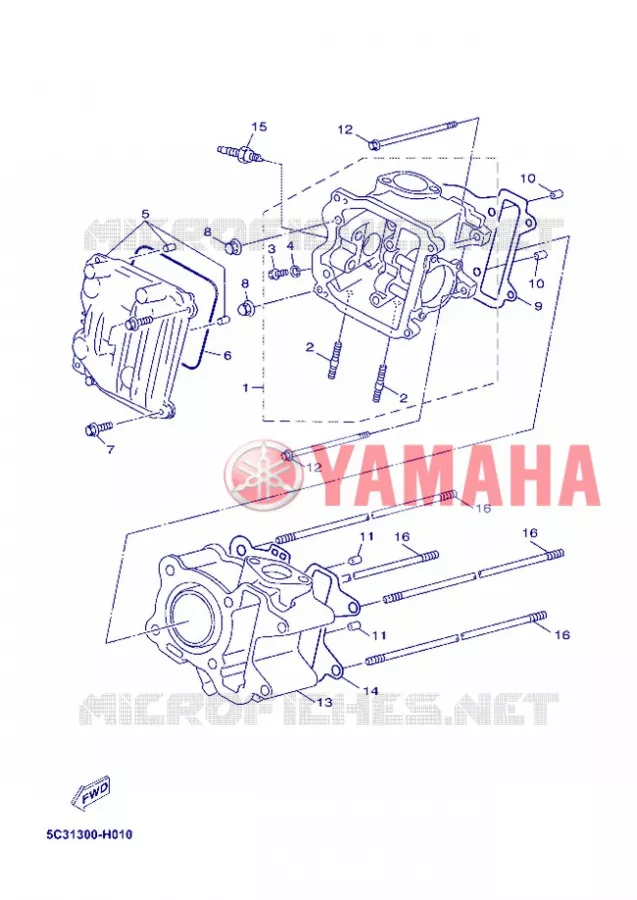 CULASSE Yamaha SCOOTER 50 2013 OVETTO 4T  YN50F
