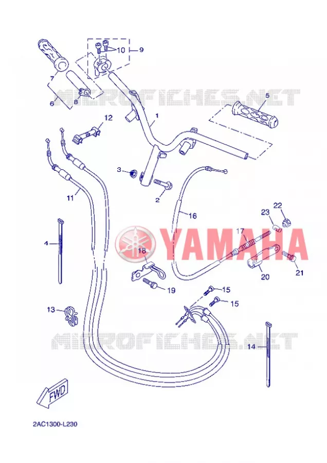 GUIDON ET CABLES Yamaha SCOOTER 50 2013 OVETTO 4T  YN50F