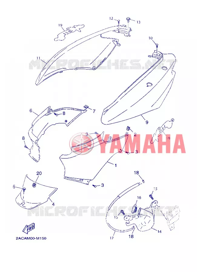 COUVERCLE LATERAL Yamaha SCOOTER 50 2013 OVETTO 4T  YN50F