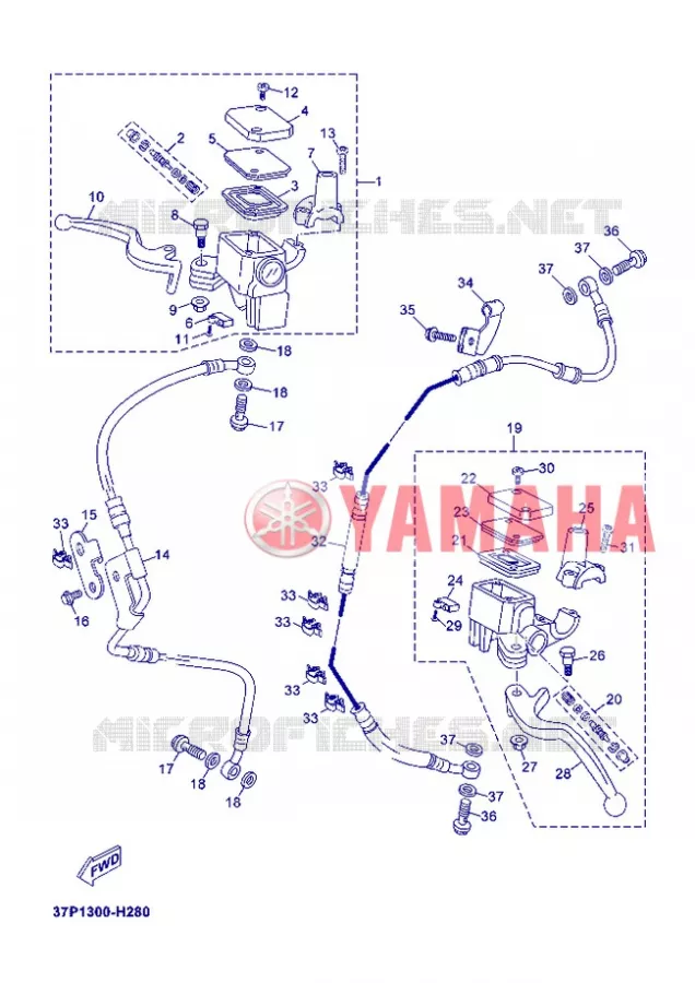 MAITRE CYLINDRE DE FREIN AVANT Yamaha SCOOTER 125 2013 XMAX  YP125R
