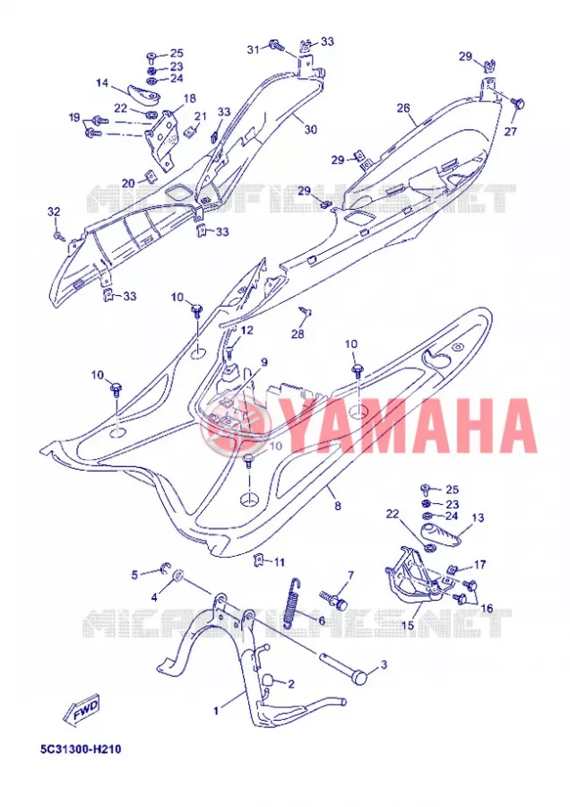 SUPPORT / REPOSE PIEDS Yamaha SCOOTER 50 2013 NEOS 4T UBS  YN50FU
