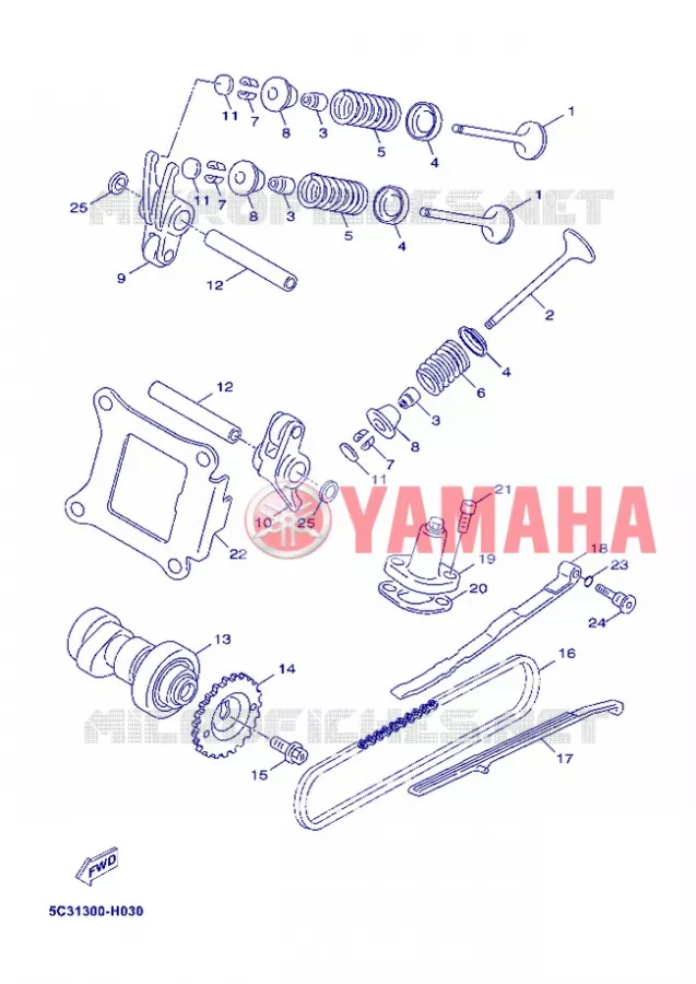 SOUPAPE Yamaha SCOOTER 50 2013 OVETTO 4T UBS  YN50FU