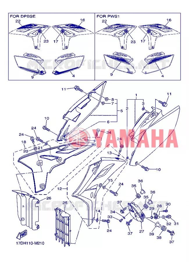 CACHE LATERAL - RESERVOIR D'HUILE Yamaha MOTO 250 2013 YZF  YZ250F