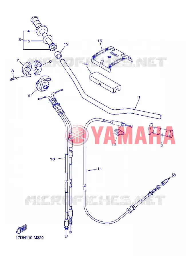 GUIDON ET CABLES Yamaha MOTO 250 2013 YZF  YZ250F
