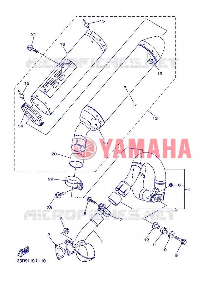 ECHAPPEMENT Yamaha MOTO 450 2013 YZF  YZ450F