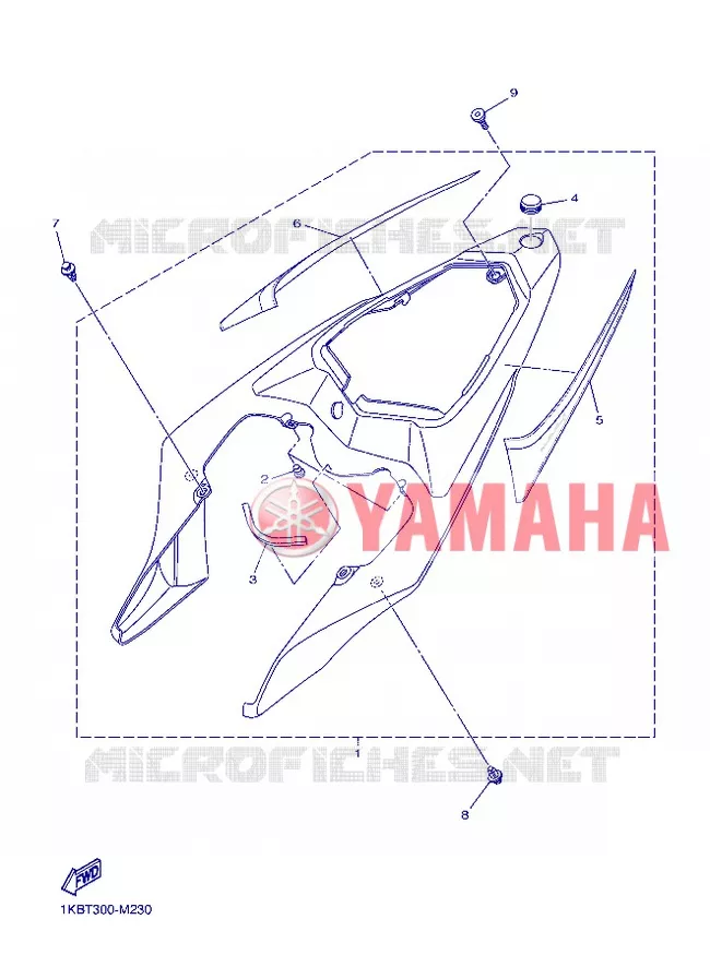 COUVERCLE LATERAL Yamaha MOTO 1000 2013 R1  YZF-R1