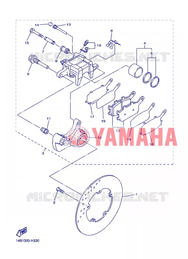 ETRIER DE FREIN ARRIERE Yamaha MOTO 1000 2013 R1  YZF-R1